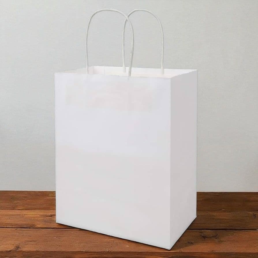 White Carry Bags – Ideal for Shopping & Gifts Paper Bag alternate view